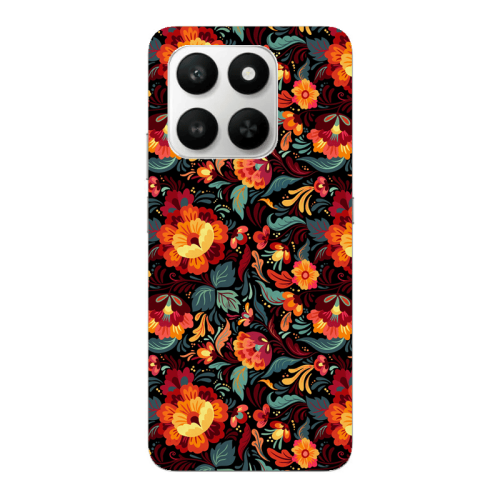 Honor Magic 400 Smart Orange flowers Transparent Silicone TPU Θήκη